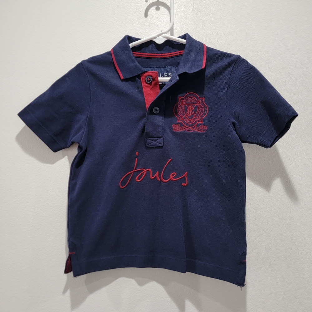 Joules Kids Polo Shirt in Navy with Red Details
